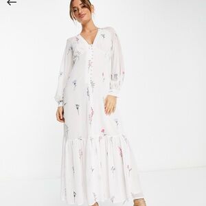 ASOS White Floral Maxi Dress